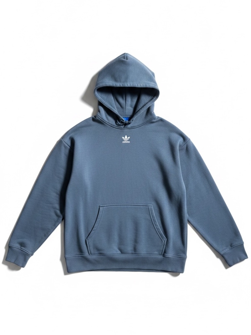 Adidas Originals Trefoil Pullover Hoodie Slate Blue Streetwear Sweatshirt XS